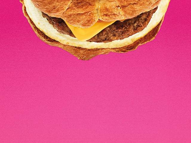 A Sausage Egg & Cheese on a Croissant.